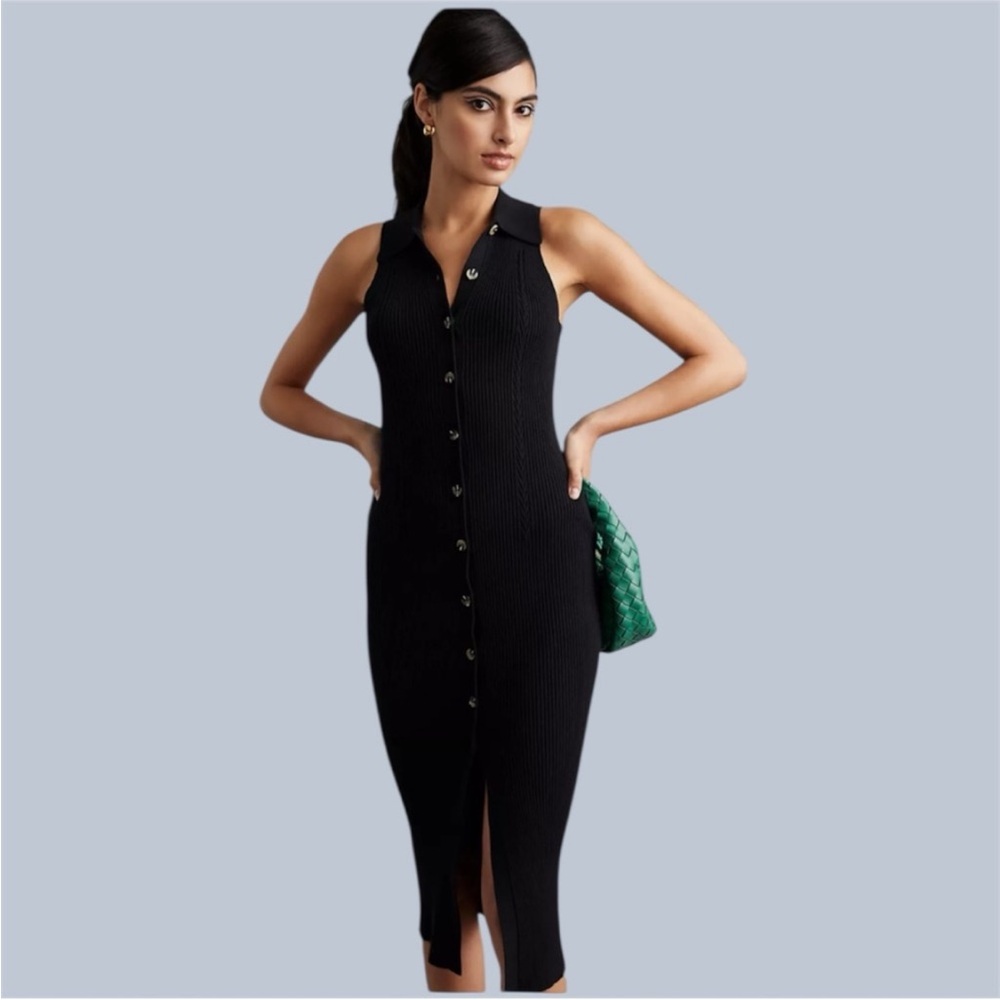 Favorite Daughter Anthropologie The Sleeveless Lena Ribbed Knit Dress in
Black L
